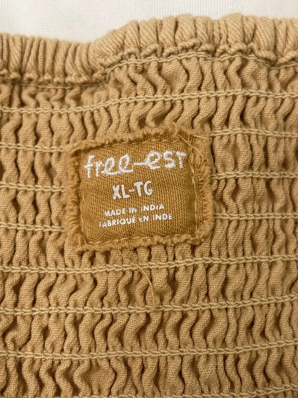 Free People Free Est Taste of Sunshine Drawstring Peplum Tunic in Tan Biscotti